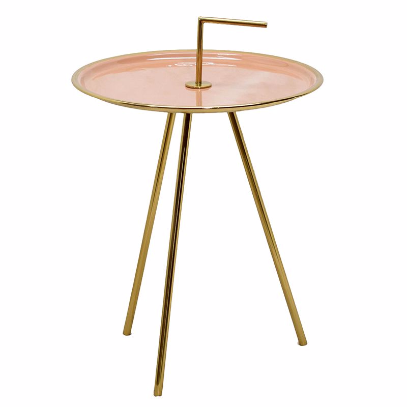 Приставной стол Salute Table Pink Розовый пастельный Глянцевое золото Приставной стол Salute Table Pink Розовый пастельный Глянцевое золото в Орле | Loft Concept