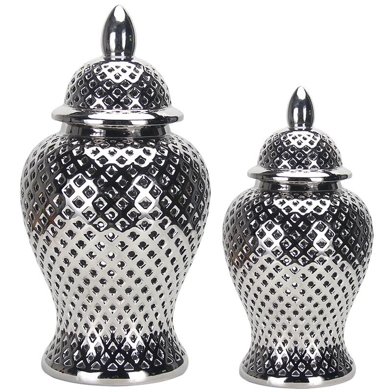 Ваза с крышкой Ceramic Silver Vase Серебряный Ваза с крышкой Ceramic Silver Vase Серебряный в Орле | Loft Concept
