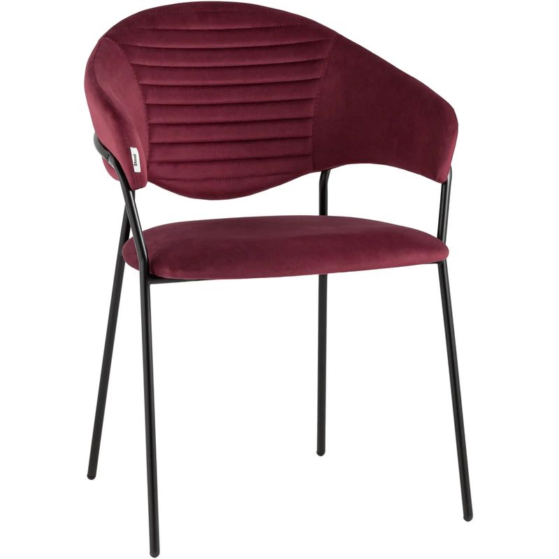 Стул Alexis Chair Малиновый Велюр Бургундский красный Черный Стул Alexis Chair Малиновый Велюр Бургундский красный Черный в Орле | Loft Concept