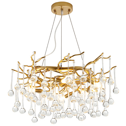 Люстра Droplet Chandelier Золотой Прозрачное Стекло Люстра Droplet Chandelier Золотой Прозрачное Стекло в Орле | Loft Concept