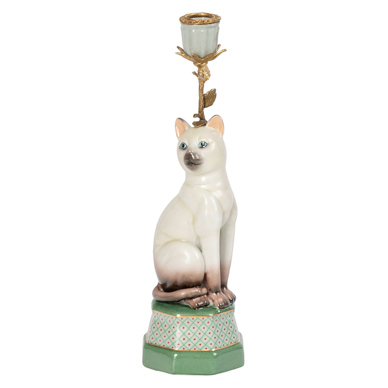 Подсвечник фигурка Кошка Candlestick cat Белый Мульти Подсвечник фигурка Кошка Candlestick cat Белый Мульти в Орле | Loft Concept