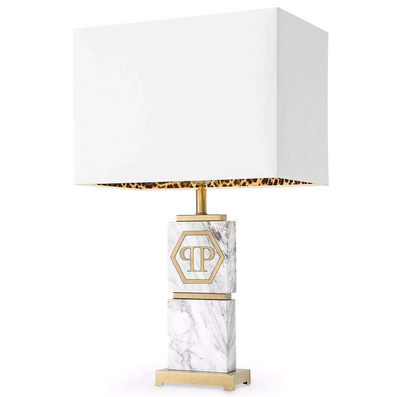 Настольная лампа Philipp Plein Table Lamp King Белый Мрамор Bianco Золотой Белый Настольная лампа Philipp Plein Table Lamp King Белый Мрамор Bianco Золотой Белый в Орле | Loft Concept