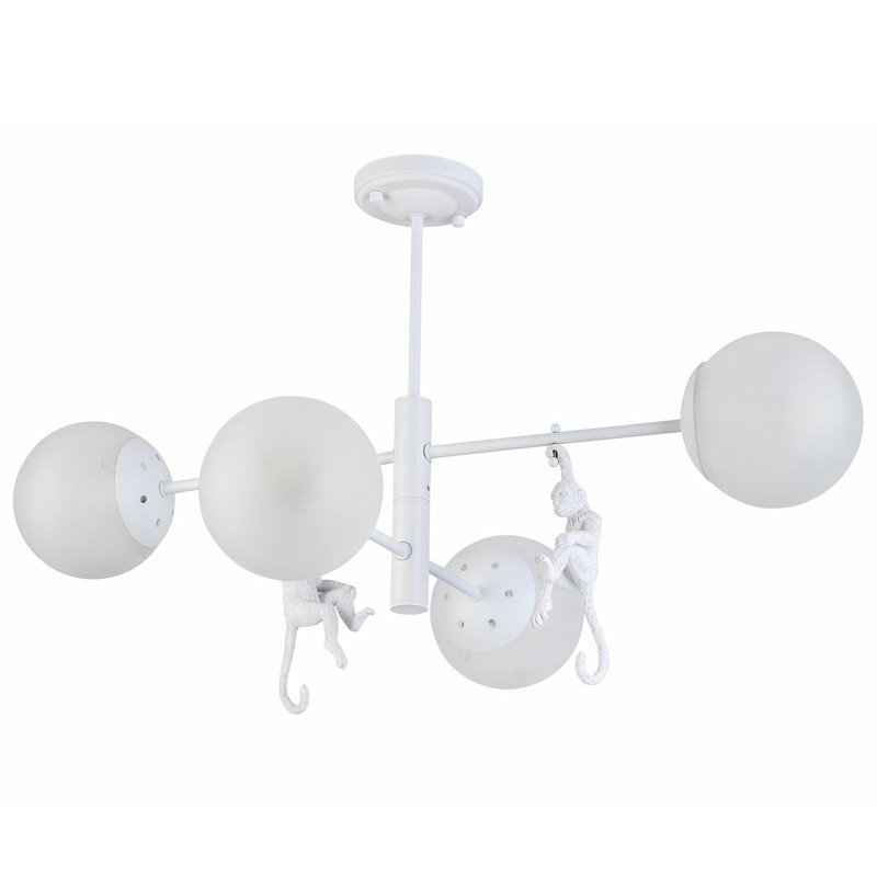 Потолочная люстра Hanging Monkey 4 lamp Белый в Орле | Loft Concept 