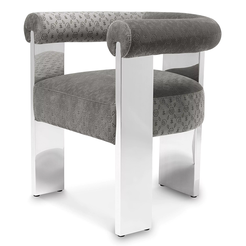 Стул Philipp Plein Dining Chair Icon Grey Серый Хром Стул Philipp Plein Dining Chair Icon Grey Серый Хром в Орле | Loft Concept