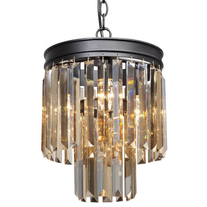 Светильник ODEON Amber GLASS Pendant lamp Янтарное Стекло D 27 Черный матовый Прозрачное Стекло в Орле | Loft Concept 