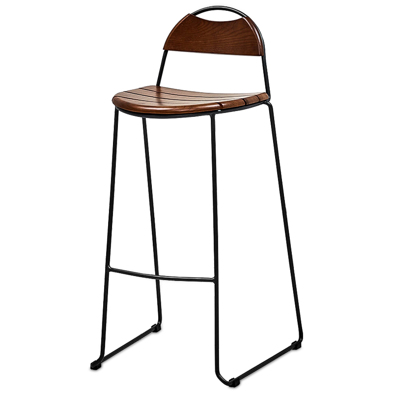 Барный стул Yumann Stool Черный Коричневый Барный стул Yumann Stool Черный Коричневый в Орле | Loft Concept