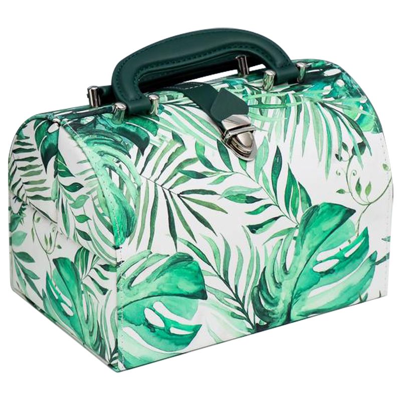 Шкатулка Green Leaves Jewerly Organizer Box Зеленый Белый Шкатулка Green Leaves Jewerly Organizer Box Зеленый Белый в Орле | Loft Concept