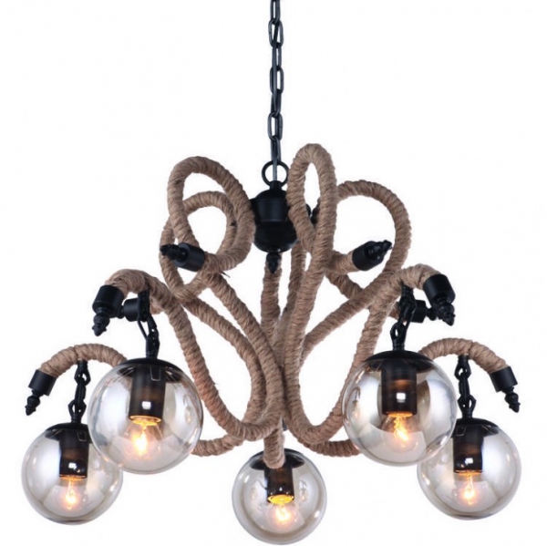Люстра Loft Rope Chandelier Globe 5 Черный Люстра Loft Rope Chandelier Globe 5 Черный в Орле | Loft Concept