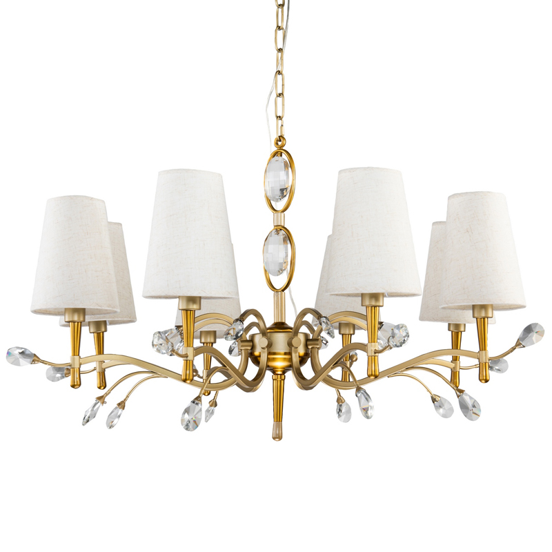 Люстра Desiree Chandelier 84 Латунь матовое золото Белый Прозрачный Люстра Desiree Chandelier 84 Латунь матовое золото Белый Прозрачный в Орле | Loft Concept