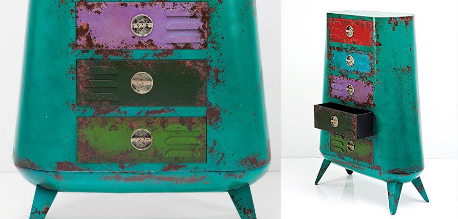 Комод металлический с цветными ящиками Retro Futurismo chest V Комод металлический с цветными ящиками Retro Futurismo chest V - Loft-Concept в Орле
