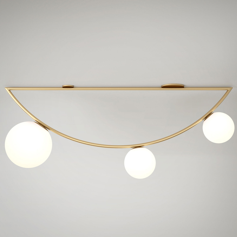 Потолочный светильник Atelier Areti Girlande Ceiling Crescent 3 Латунь Белый Потолочный светильник Atelier Areti Girlande Ceiling Crescent 3 Латунь Белый в Орле | Loft Concept