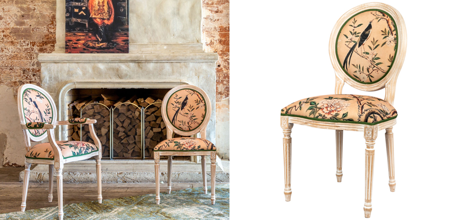 Стул Beige and Green Chinoiserie Stool Стул Beige and Green Chinoiserie Stool - Loft-Concept в Орле