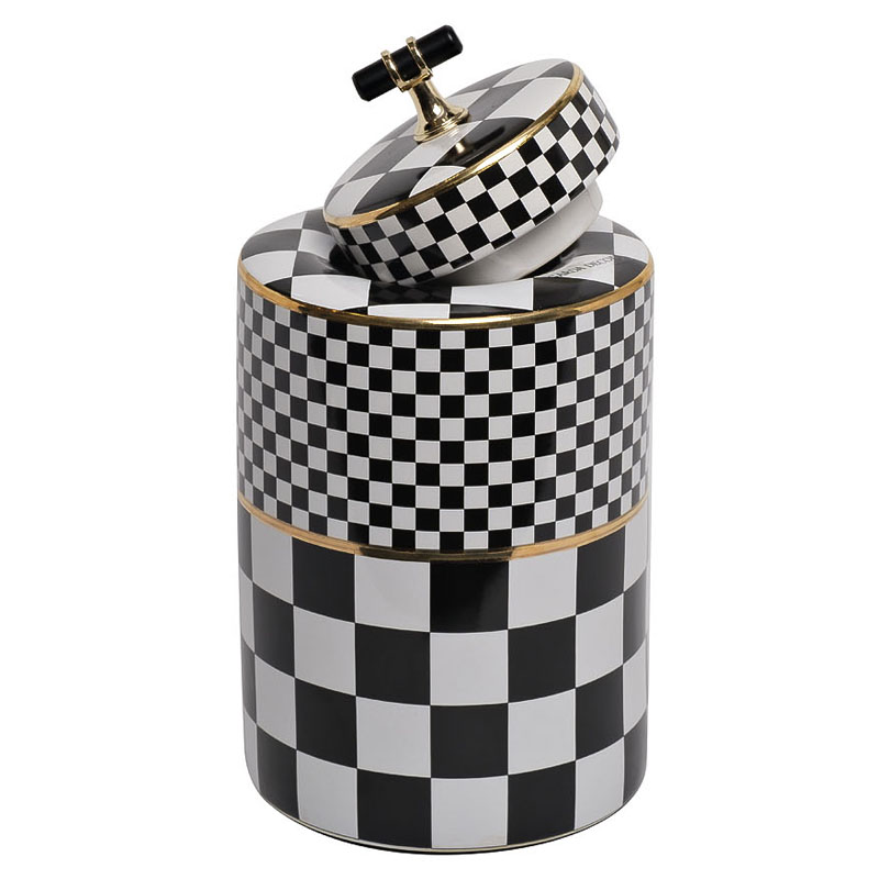 Ваза Chess Vase 26 Черный Белый Золотой Ваза Chess Vase 26 Черный Белый Золотой в Орле | Loft Concept