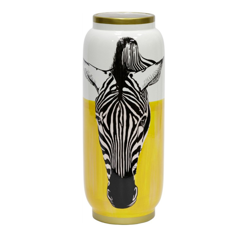 Ваза Zebra head Vase Белый Желтый Черный Золотой Ваза Zebra head Vase Белый Желтый Черный Золотой в Орле | Loft Concept