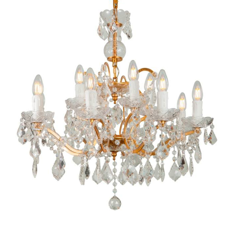 Люстра 19th c. Rococo IRON & CLEAR CRYSTAL GOLD Chandelier Прозрачное Стекло Золотой Люстра 19th c. Rococo IRON & CLEAR CRYSTAL GOLD Chandelier Прозрачное Стекло Золотой в Орле | Loft Concept