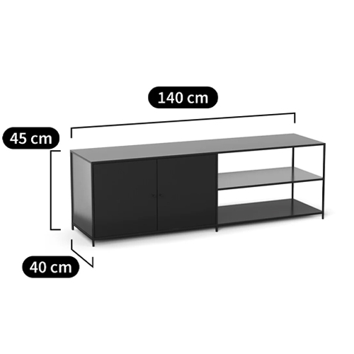 ТВ-тумба из металла с 2-мя дверцами и полками Damian Metal TV Stand в Орле
