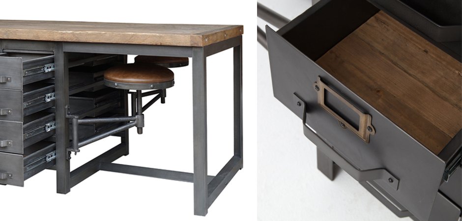 Большой рабочий стол Rupert Work Table Rustic Большой рабочий стол Rupert Work Table Rustic - Loft-Concept в Орле