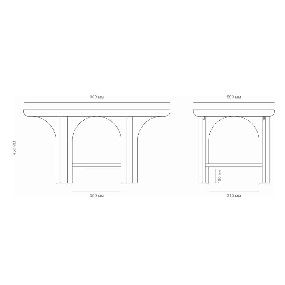 Стол кофейный деревянный с арочным основанием Arch Passage Стол кофейный деревянный с арочным основанием Arch Passage в Орле
