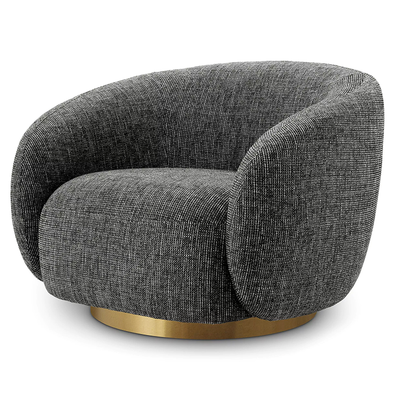 Кресло Eichholtz Swivel Chair Brice Rocat Black Серый Черный Латунь Кресло Eichholtz Swivel Chair Brice Rocat Black Серый Черный Латунь в Орле | Loft Concept