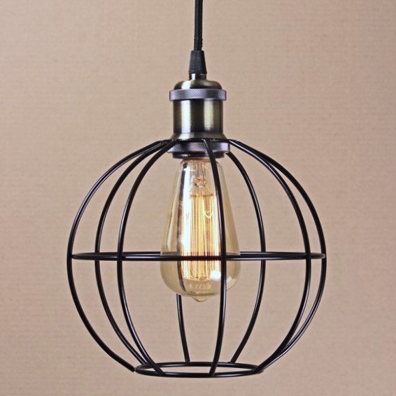 Подвесной светильник Wire Cage Pendant Ball Black Черный Подвесной светильник Wire Cage Pendant Ball Black Черный в Орле | Loft Concept