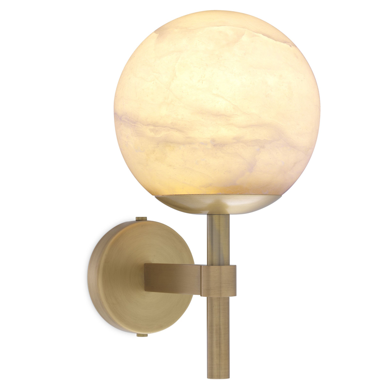 Бра Eichholtz Wall Lamp Jade alabaster Латунь Античная полированная Белый Бра Eichholtz Wall Lamp Jade alabaster Латунь Античная полированная Белый в Орле | Loft Concept