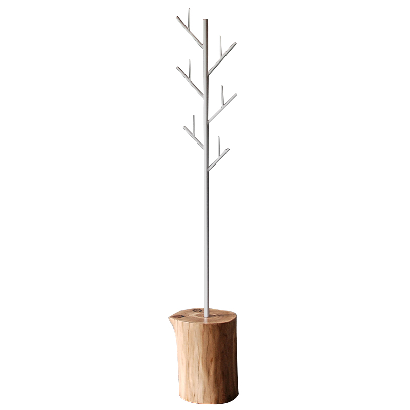 Вешалка Metal Branches and Stump Floor Hanger White Белый Светлый дуб Вешалка Metal Branches and Stump Floor Hanger White Белый Светлый дуб в Орле | Loft Concept