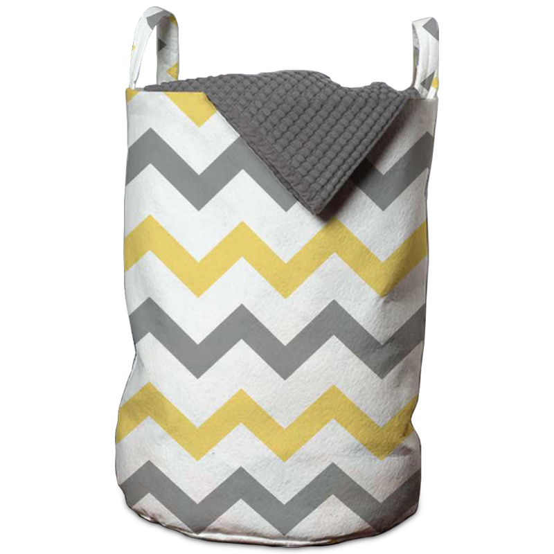 Корзина Mustard and Gray Chevron Basket Горчичный Серый Белый Корзина Mustard and Gray Chevron Basket Горчичный Серый Белый в Орле | Loft Concept