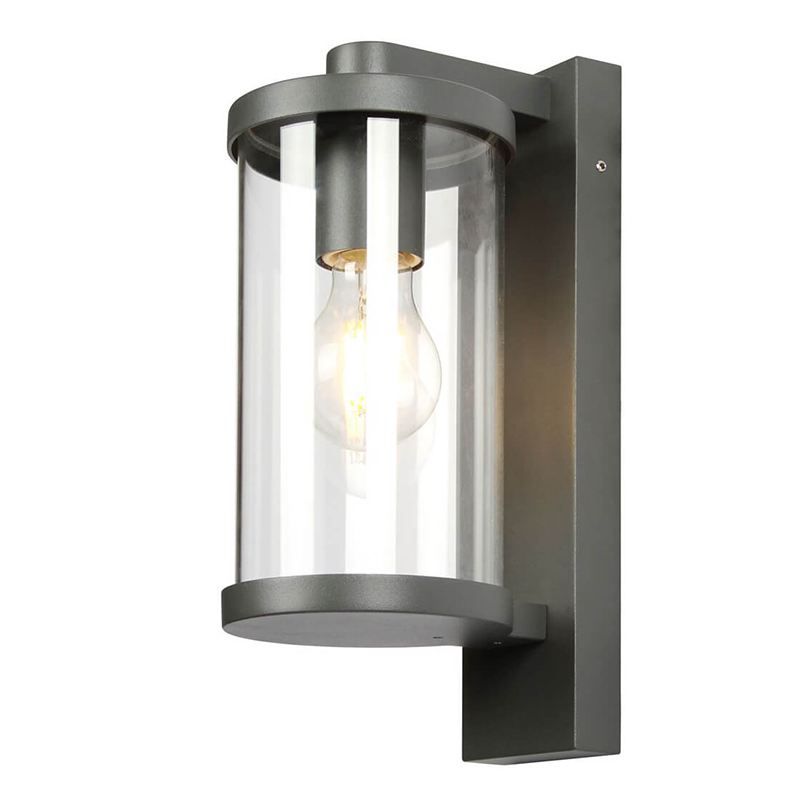 Уличный настенный светильник Horan Street Lamp Черный Прозрачное Стекло Уличный настенный светильник Horan Street Lamp Черный Прозрачное Стекло в Орле | Loft Concept