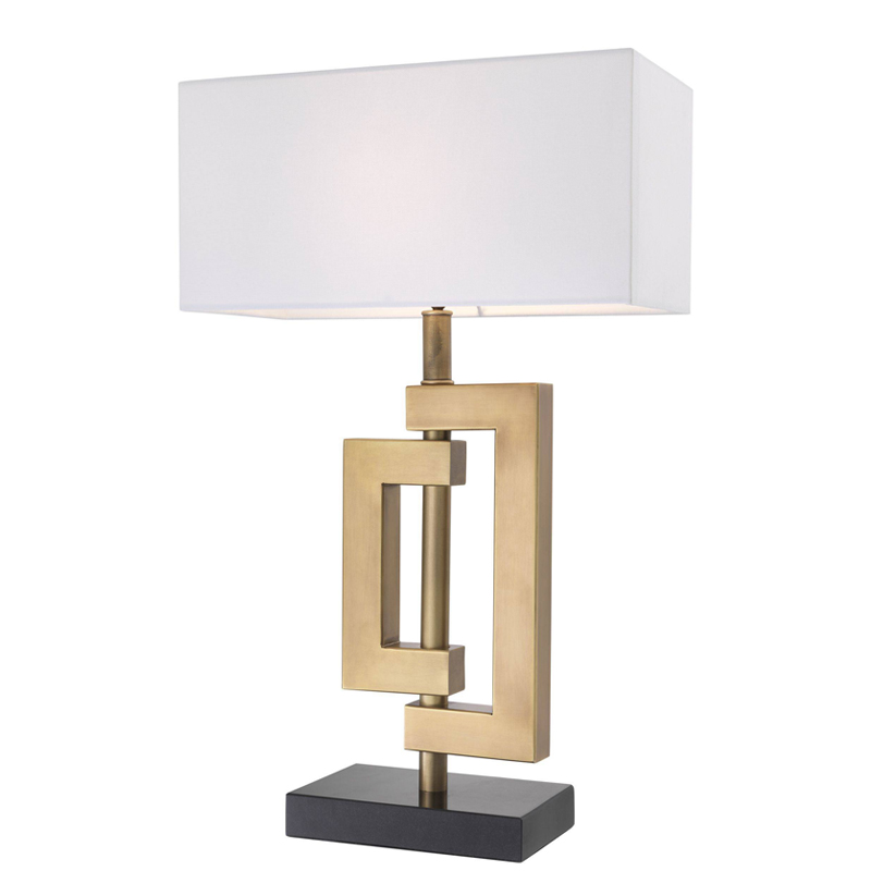 Настольная лампа Eichholtz Table Lamp Leroux brass Белый Латунь Античная полированная Черный Настольная лампа Eichholtz Table Lamp Leroux brass Белый Латунь Античная полированная Черный в Орле | Loft Concept