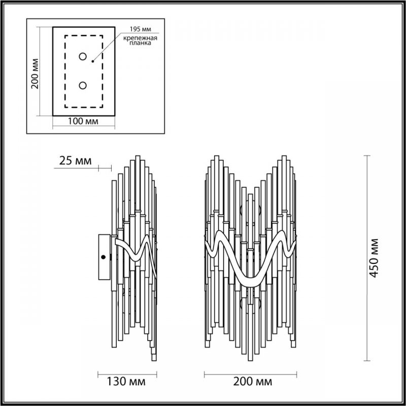 Бра Bronze Pipes стеклянное Бра Bronze Pipes стеклянное в Орле