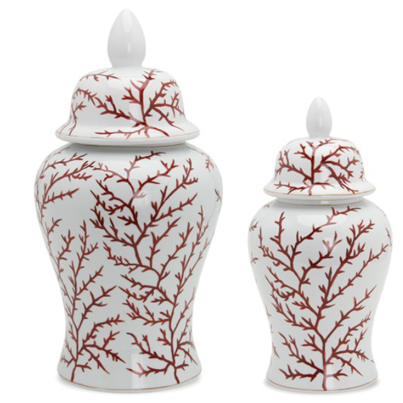 Ваза White Vase Branches Бургундский красный Белый Ваза White Vase Branches Бургундский красный Белый в Орле | Loft Concept