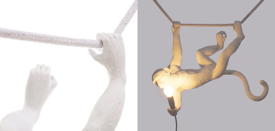 Подвесной светильник Seletti The Monkey Lamp Swing White Подвесной светильник Seletti The Monkey Lamp Swing White - Loft-Concept в Орле