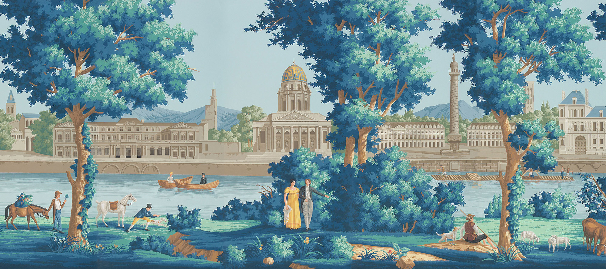 Обои ручная роспись Monuments of Paris Jacquemart on scenic paper Обои ручная роспись Monuments of Paris Jacquemart on scenic paper - постер Loft-Concept в Орле