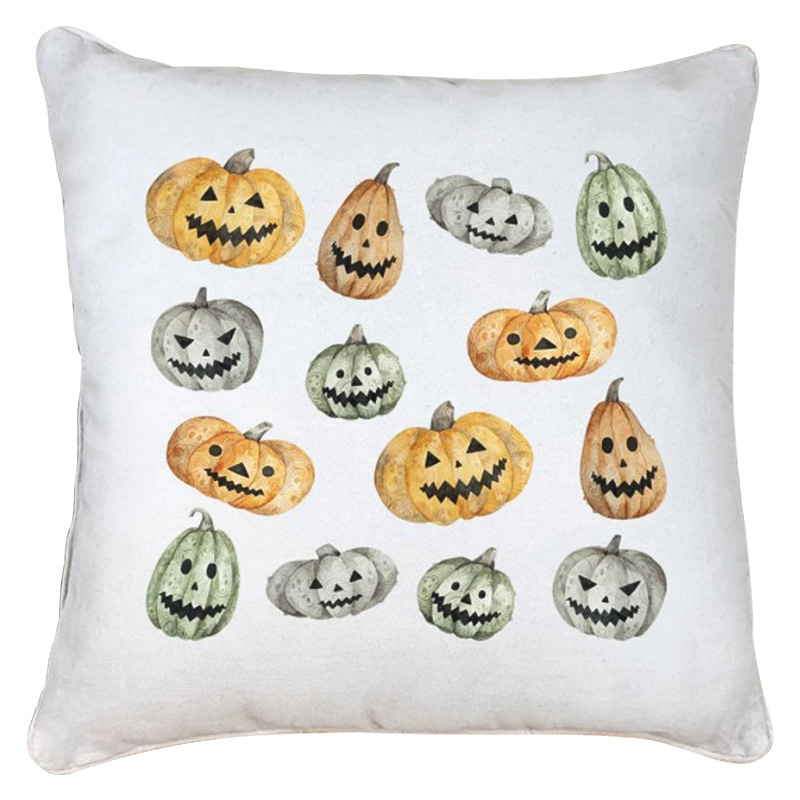 Подушка Halloween Pumpkin Белый Оранжевый Серый Подушка Halloween Pumpkin Белый Оранжевый Серый в Орле | Loft Concept