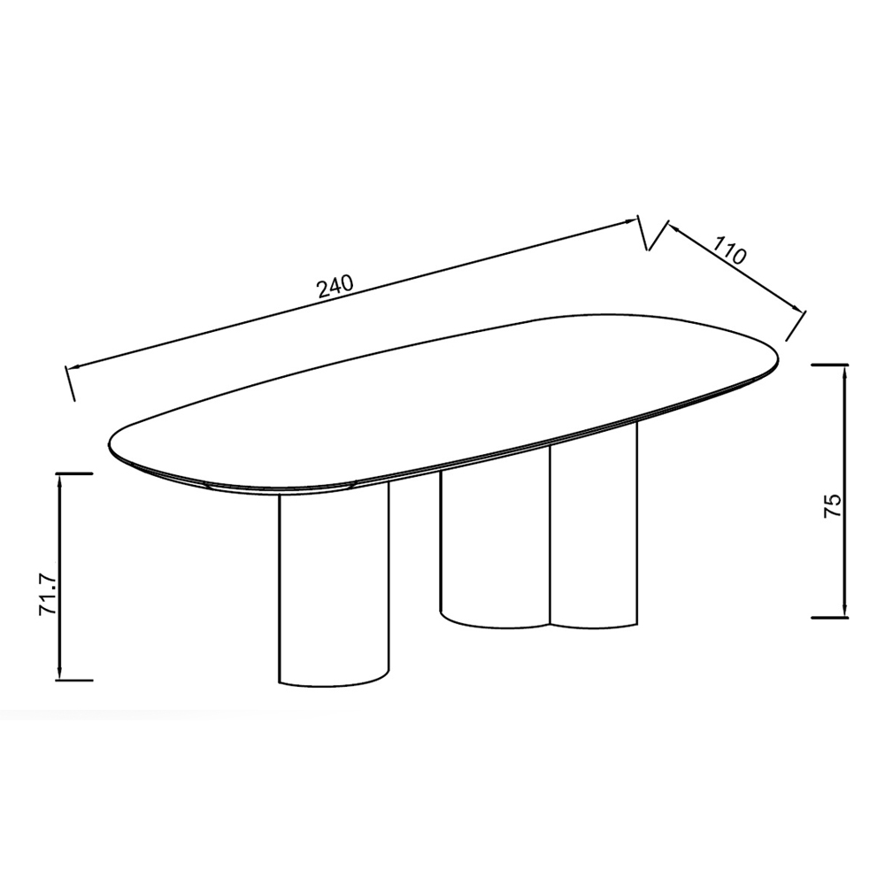 Стол обеденный мраморный с колоннами Marble Column Table в Орле