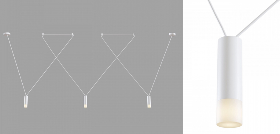 Wireflow LED White Suspension lam 3 патрона Wireflow LED White Suspension lam 3 патрона - Loft-Concept в Орле