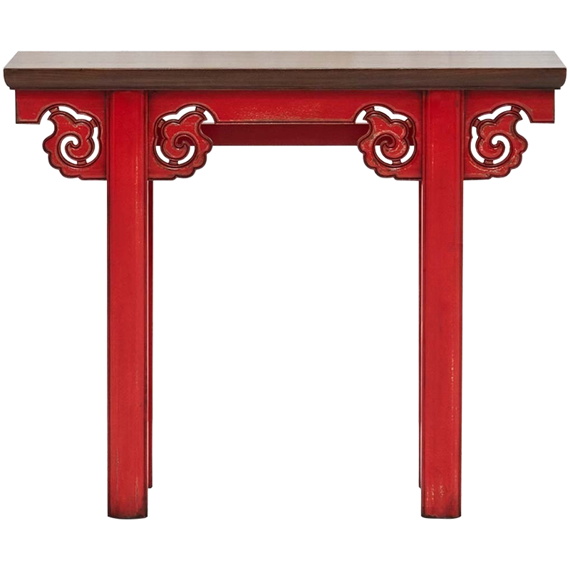 Деревянная консоль в китайском стиле красная Tang Console Table Красный Коричневый Деревянная консоль в китайском стиле красная Tang Console Table Красный Коричневый в Орле | Loft Concept