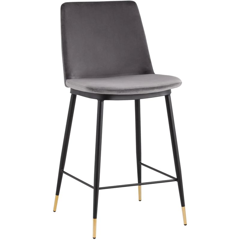 Полубарный Стул Melissa Chair Серый Велюр Серый Черный Полубарный Стул Melissa Chair Серый Велюр Серый Черный в Орле | Loft Concept