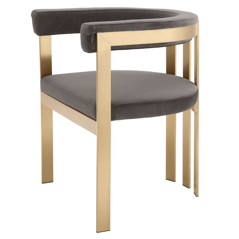 Стул Eichholtz Dining Chair Clubhouse grey Серый Латунь Стул Eichholtz Dining Chair Clubhouse grey Серый Латунь в Орле | Loft Concept