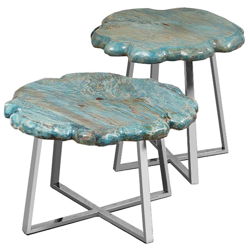 Приставной стол Melted Turquoise Бирюзовый Нержавеющая сталь Приставной стол Melted Turquoise Бирюзовый Нержавеющая сталь в Орле | Loft Concept