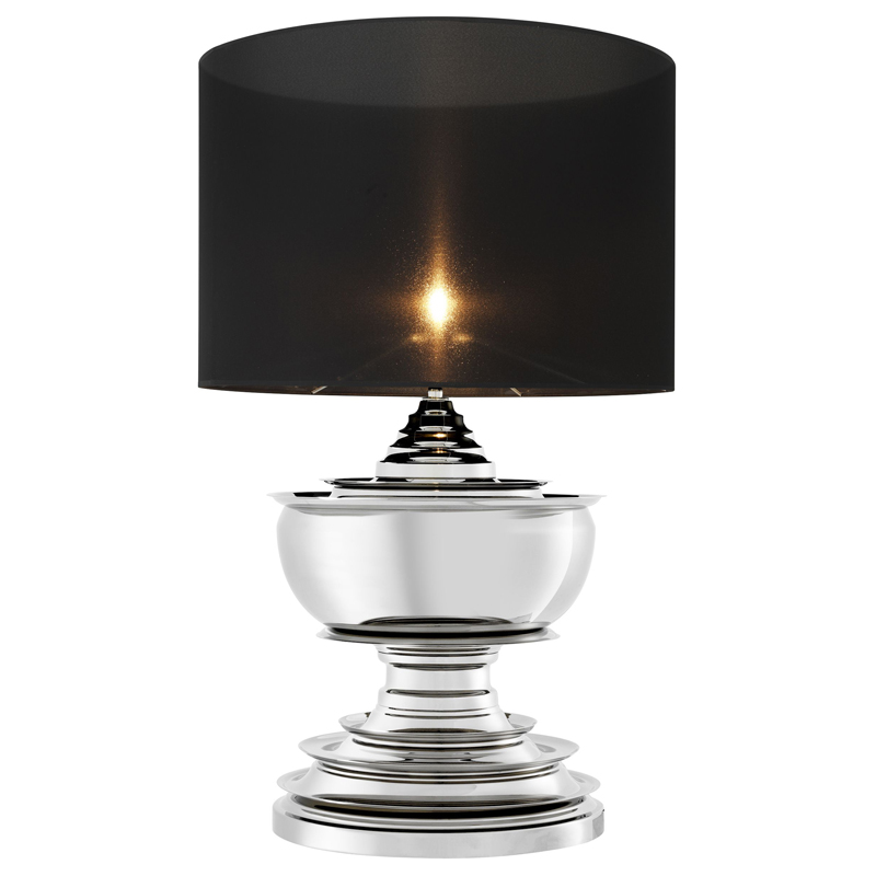 Настольная лампа Eichholtz Table Lamp Pagoda Никель Черный Настольная лампа Eichholtz Table Lamp Pagoda Никель Черный в Орле | Loft Concept