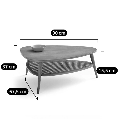 Журнальный стол из массива дуба и декором из плетеного ротанга Reyer Rattan Coffee Table Журнальный стол из массива дуба и декором из плетеного ротанга Reyer Rattan Coffee Table в Орле