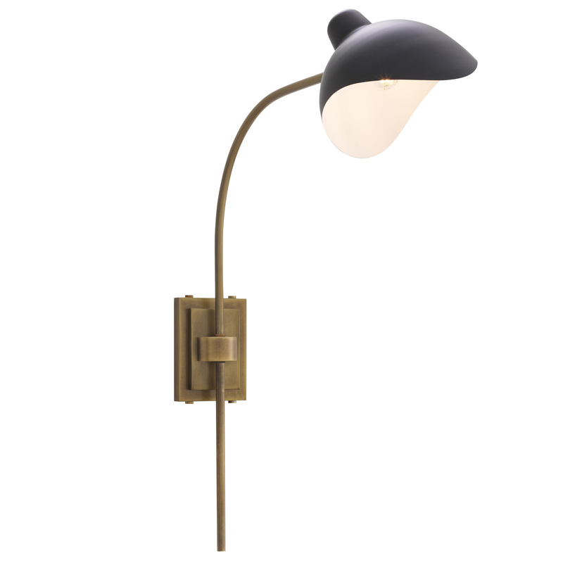 Бра Eichholtz Wall Lamp Pelham Brass Черный Латунь Античная полированная Бра Eichholtz Wall Lamp Pelham Brass Черный Латунь Античная полированная в Орле | Loft Concept