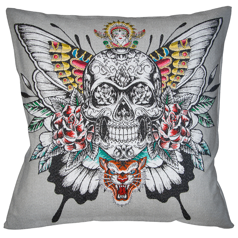 Декоративная подушка Ghost Rider Grey Мульти Декоративная подушка Ghost Rider Grey Мульти в Орле | Loft Concept