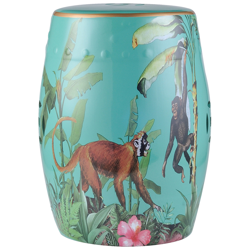 Керамический табурет Monkey Tropical Animal Ceramic Stool Turquoise Мульти Бирюзовый в Орле | Loft Concept 