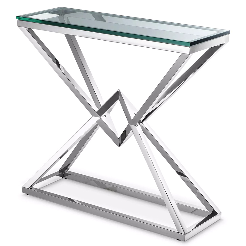 Консоль Eichholtz Console Table Connor S Серебряный Прозрачное Стекло в Орле | Loft Concept 
