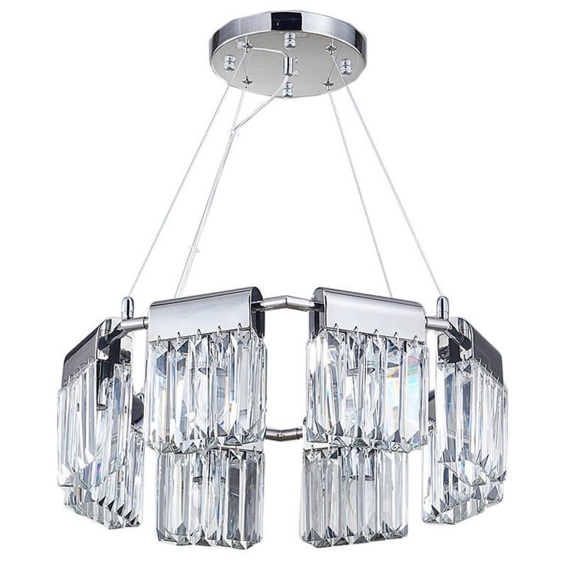 Люстра Crystal Pendants chrome 8 Прозрачное Стекло Хром Люстра Crystal Pendants chrome 8 Прозрачное Стекло Хром в Орле | Loft Concept