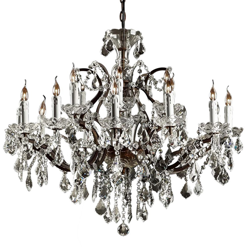 Люстра 19th c. Rococo IRON & CLEAR CRYSTAL Brown Chandelier 18 Прозрачное Стекло Коричневый винтаж Люстра 19th c. Rococo IRON & CLEAR CRYSTAL Brown Chandelier 18 Прозрачное Стекло Коричневый винтаж в Орле | Loft Concept
