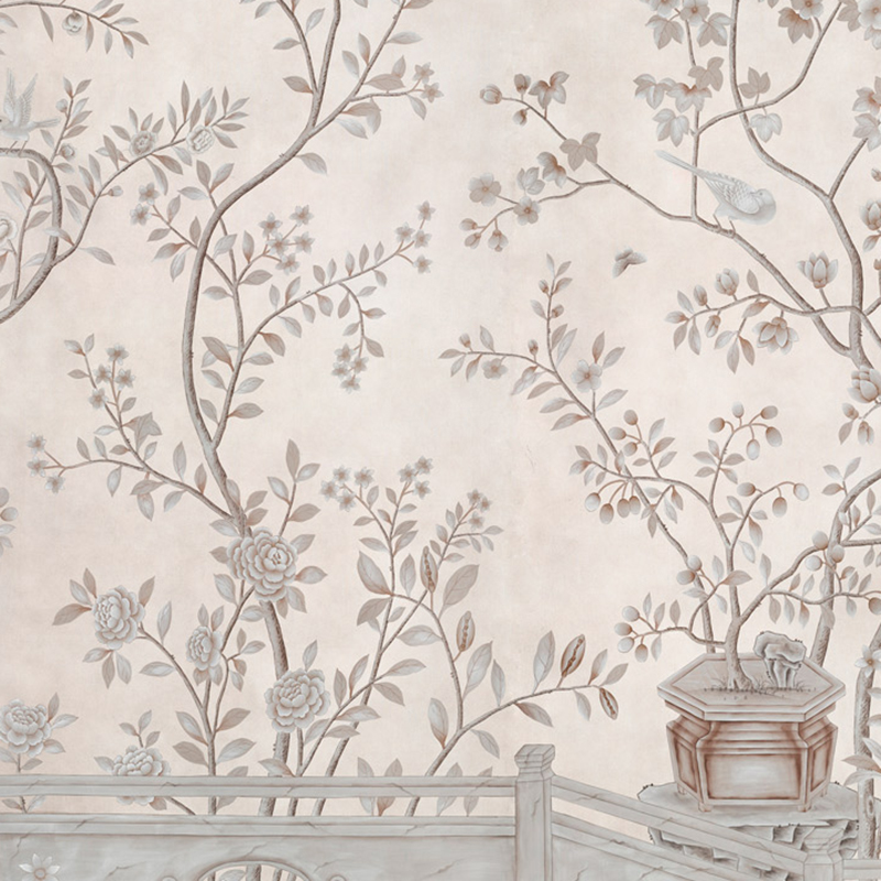 Обои ручная роспись Salon Vert Pewter gilded silk Обои ручная роспись Salon Vert Pewter gilded silk в Орле | Loft Concept