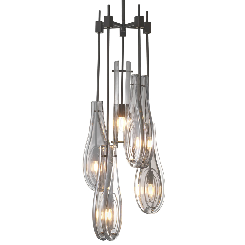 Люстра Eichholtz Chandelier Bellano L Bronze Темная бронза Стекло Смок Люстра Eichholtz Chandelier Bellano L Bronze Темная бронза Стекло Смок в Орле | Loft Concept